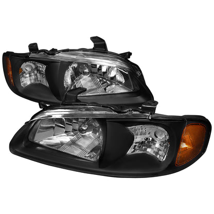 2000-2003 Nissan Sentra Factory Style Crystal Headlights (Matte Black Housing/Clear Lens)