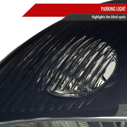 2007-2009 Nissan Sentra Factory Style Headlights with Amber Reflector (Chrome Housing/Smoked Lens)