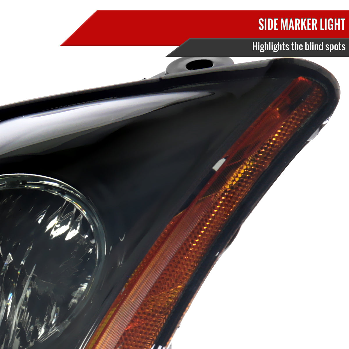 2007-2009 Nissan Sentra Factory Style Headlights with Amber Reflector (Chrome Housing/Smoked Lens)