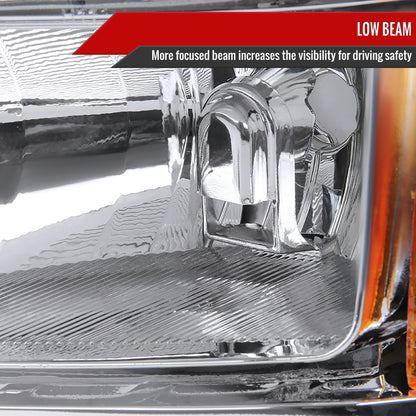 2007-2014 GMC Sierra Factory Style Headlights (Chrome Housing/Clear Lens)