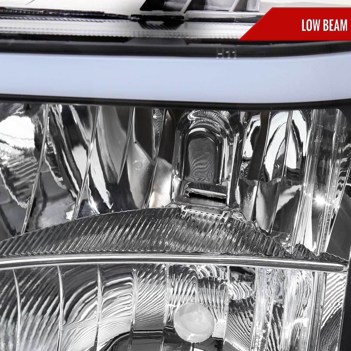 2007-2013 GMC Sierra 1500/2500/3500 LED Bar Factory Style Headlights (Matte Black Housing/Clear Lens)