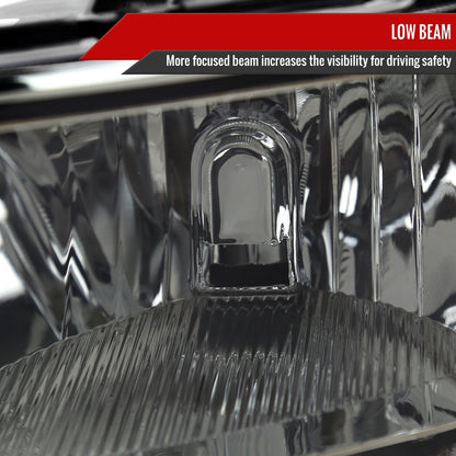 2007-2013 GMC Sierra 1500/2007-2014 Sierra 2500HD 3500HD Factory Style Headlights (Chrome Housing/Light Smoked Lens)