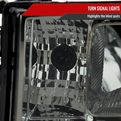 2007-2013 GMC Sierra 1500/2007-2014 Sierra 2500HD 3500HD Factory Style Headlights (Chrome Housing/Light Smoked Lens)