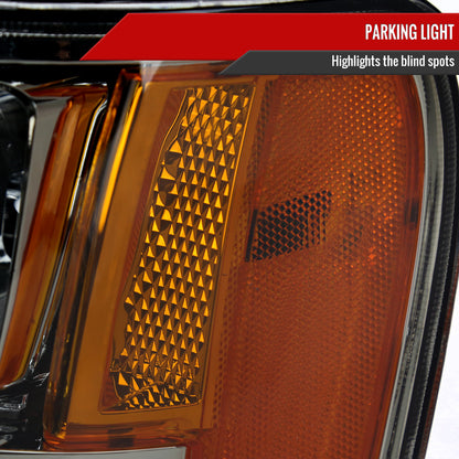 2007-2013 GMC Sierra 1500/2007-2014 Sierra 2500HD 3500HD Factory Style Headlights (Chrome Housing/Light Smoked Lens)