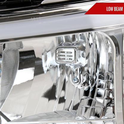 2007-2013 Chevrolet Silverado 1500/ 2007-2014 Silverado 2500HD 3500HD LED C-Bar Factory Style Headlights w/ Amber Reflector (Chrome Housing/Clear Lens)