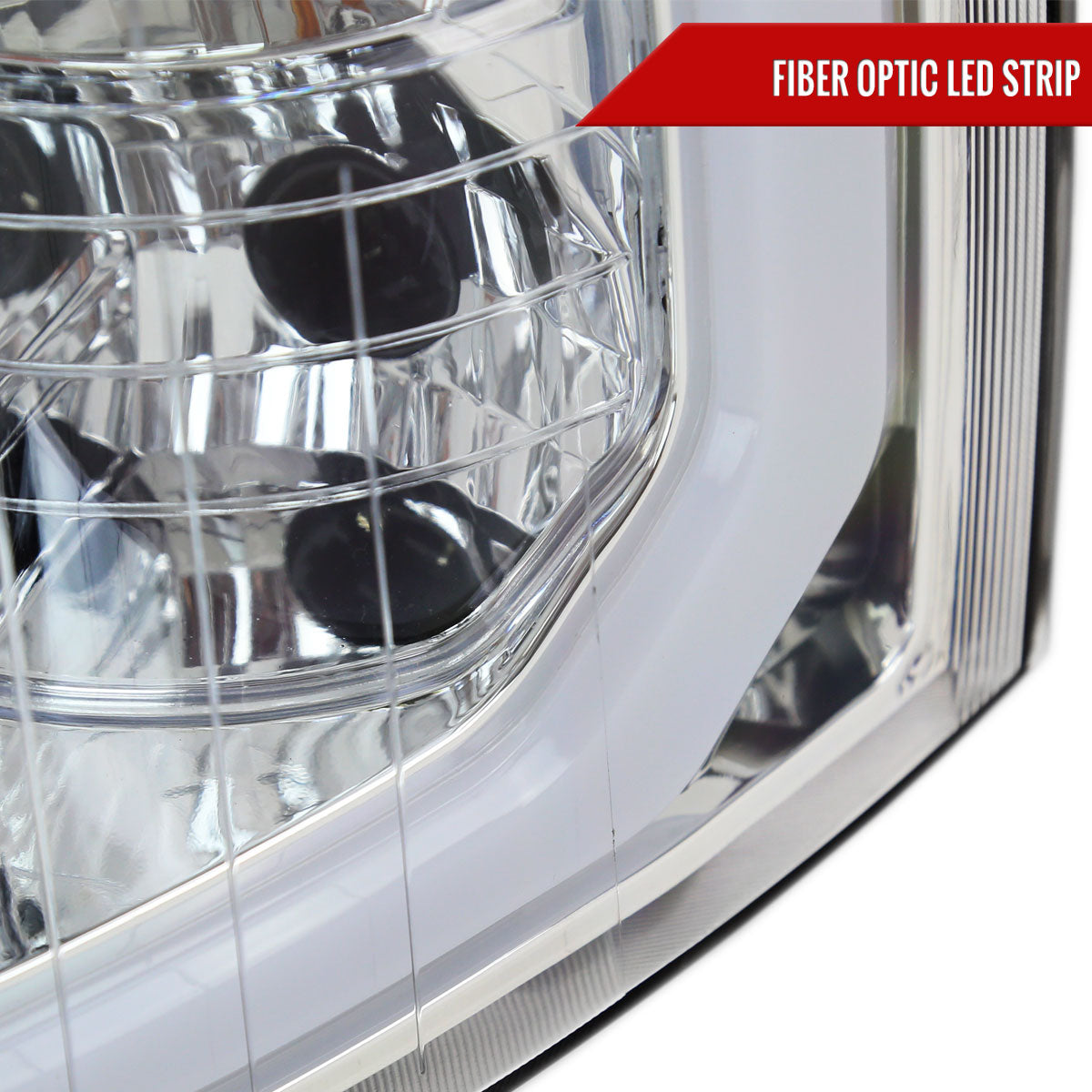 2007-2013 Chevrolet Silverado 1500/ 2007-2014 Silverado 2500HD 3500HD LED C-Bar Factory Style Headlights w/ Amber Reflector (Chrome Housing/Clear Lens)