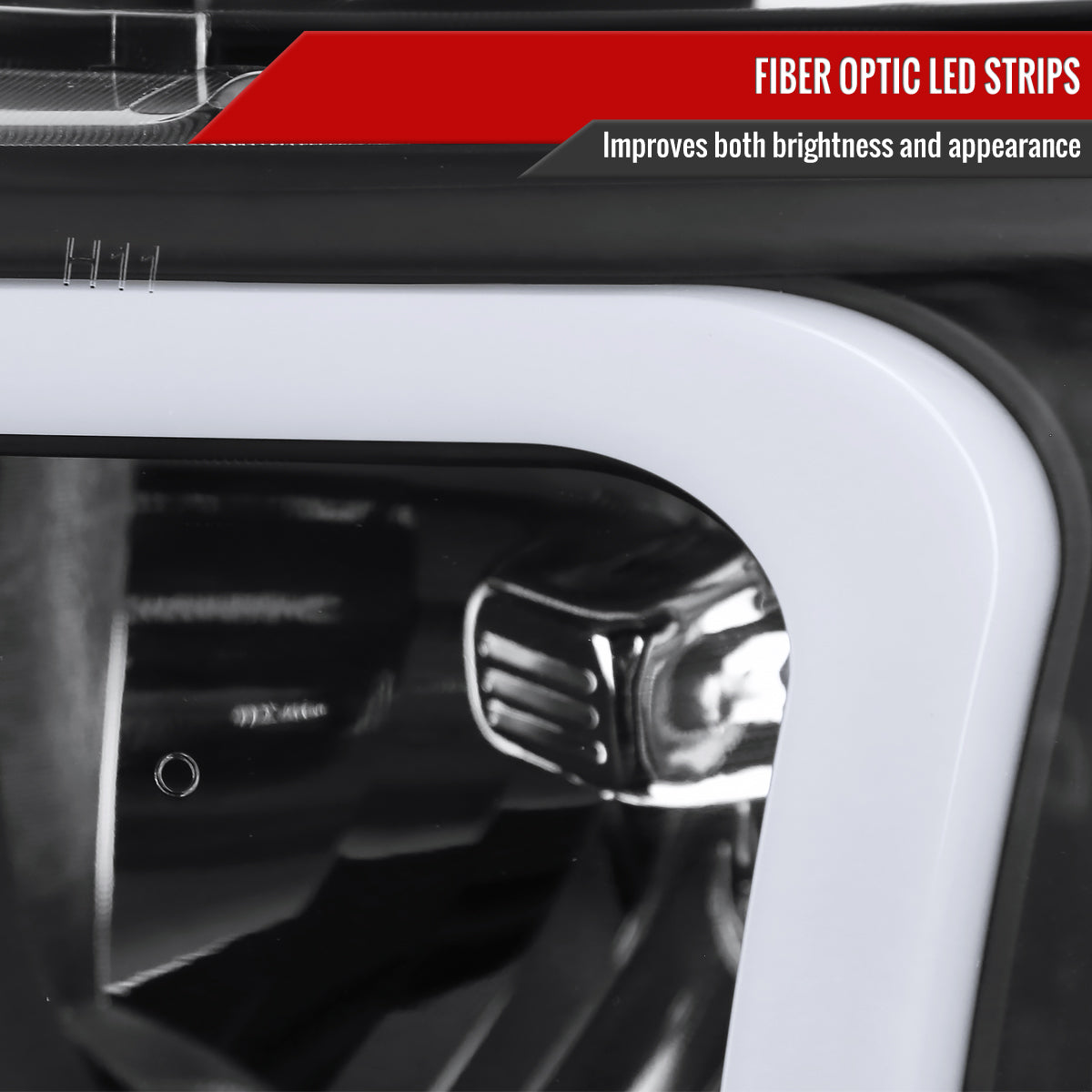 2007-2013 Chevrolet Silverado 1500/ 2007-2014 Silverado 2500HD 3500HD LED Bar Factory Style Headlights w/ Amber Reflector (Matte Black Housing/Clear Lens)