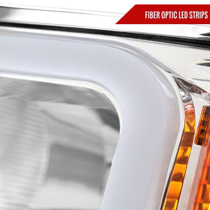 2014-2015 Chevrolet Silverado 1500 LED Bar Factory Style Headlights (Chrome Housing/Clear Lens)