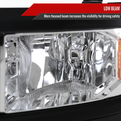 2014-2015 Chevrolet Silverado 1500 Factory Style V2 Headlights (Chrome Housing/Clear Lens)