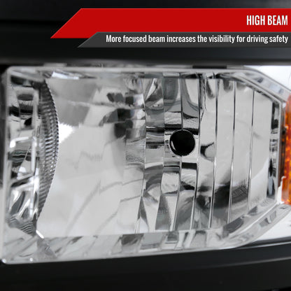 2014-2015 Chevrolet Silverado 1500 Factory Style V2 Headlights (Chrome Housing/Clear Lens)