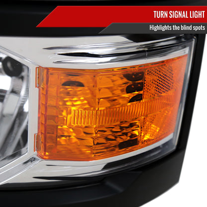 2014-2015 Chevrolet Silverado 1500 Factory Style V2 Headlights (Chrome Housing/Clear Lens)