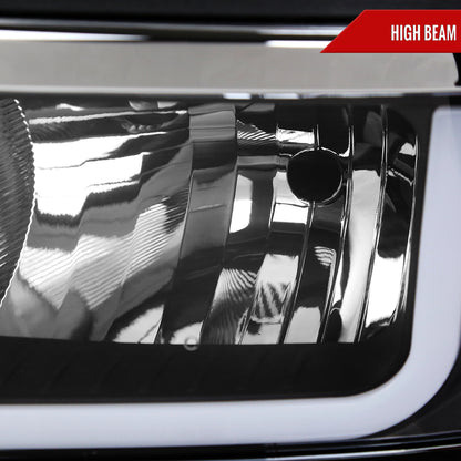 2014-2015 Chevrolet Silverado 1500 LED Bar Factory Style Headlights (Matte Black Housing/Clear Lens)