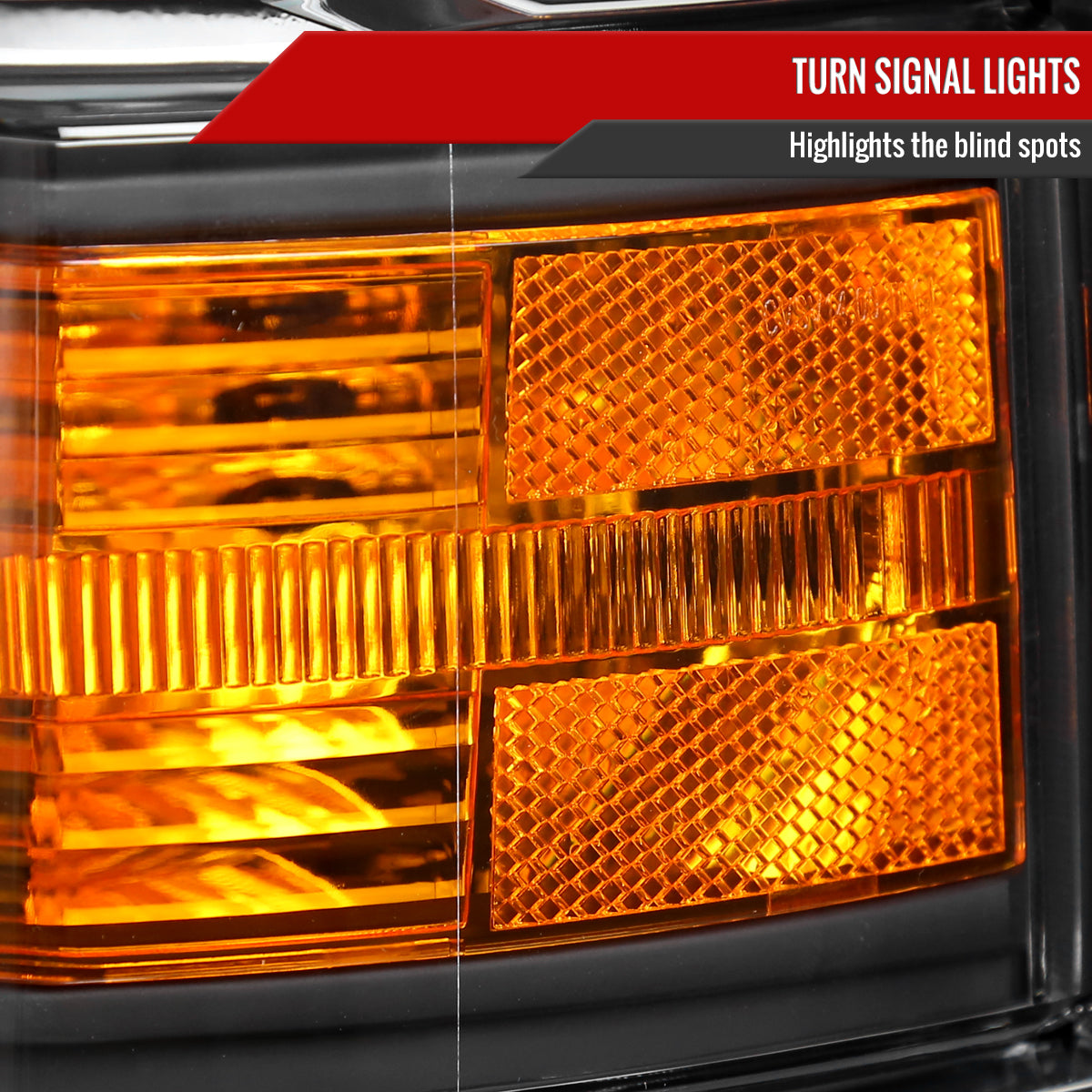 2014-2015 Chevrolet Silverado 1500 Factory Style Headlights w/ Amber Reflectors (Matte Black Housing/Clear Lens)