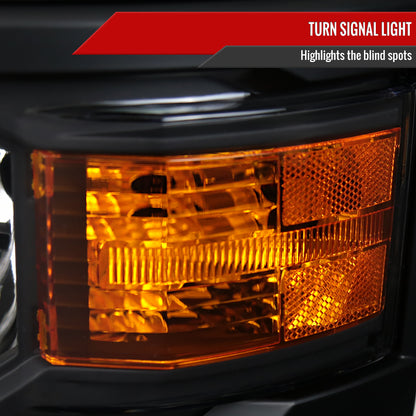 2014-2015 Chevrolet Silverado 1500 Factory Style V2 Headlights (Matte Black Housing/Clear Lens)