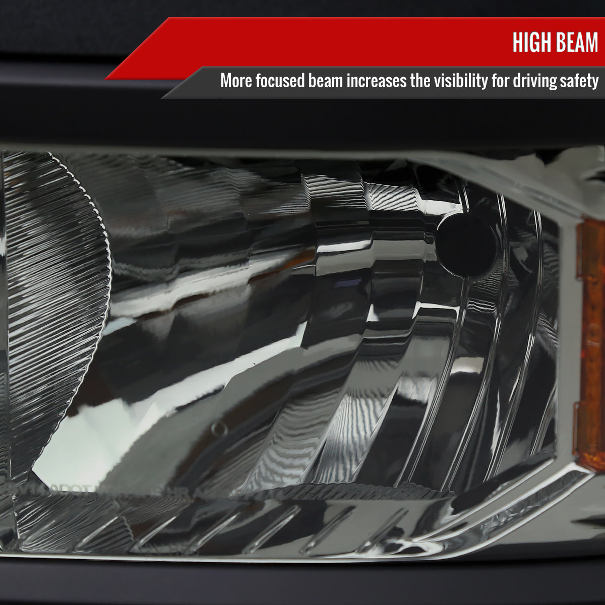 2014-2015 Chevrolet Silverado 1500 Factory Style Headlights w/ Black Trim (Chrome Housing/Light Smoked Lens)
