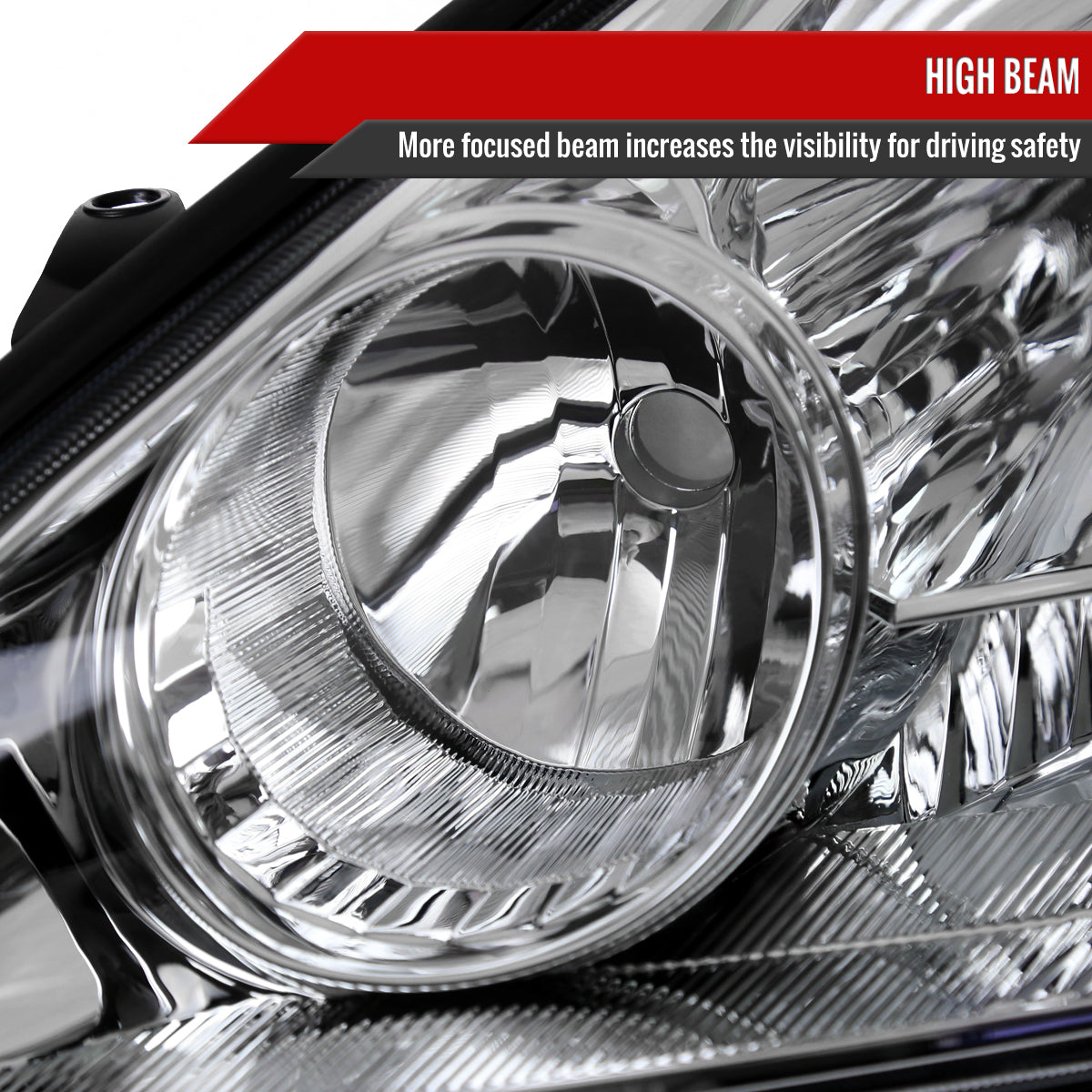 2004-2005 Toyota Sienna Factory Style Headlights w/ Amber Reflector (Chrome Housing/Clear Lens)