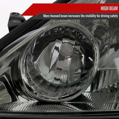 2004-2005 Toyota Sienna Factory Style Headlights w/ Amber Reflector (Chrome Housing/Smoked Lens)