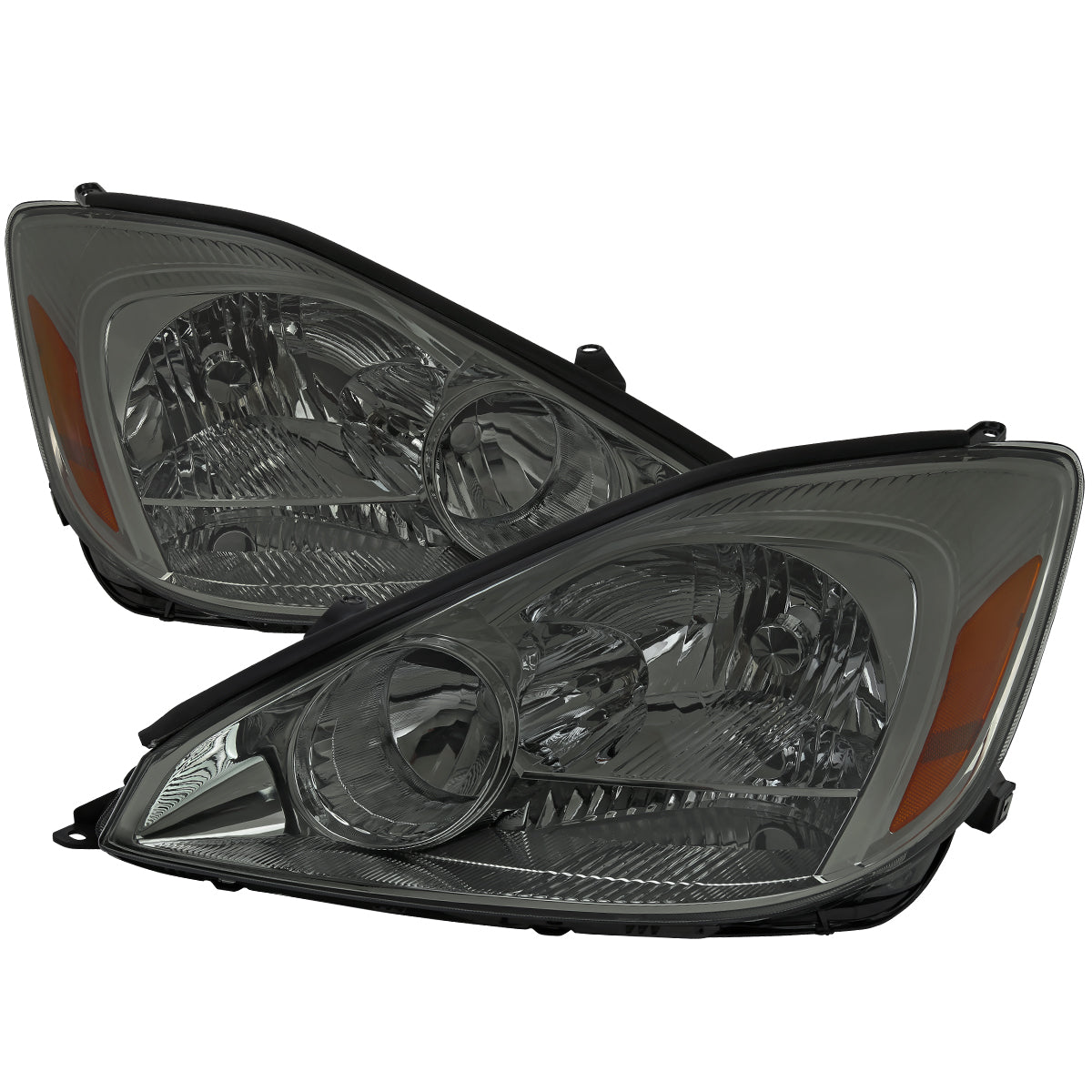 2004-2005 Toyota Sienna Factory Style Headlights w/ Amber Reflector (Chrome Housing/Smoked Lens)