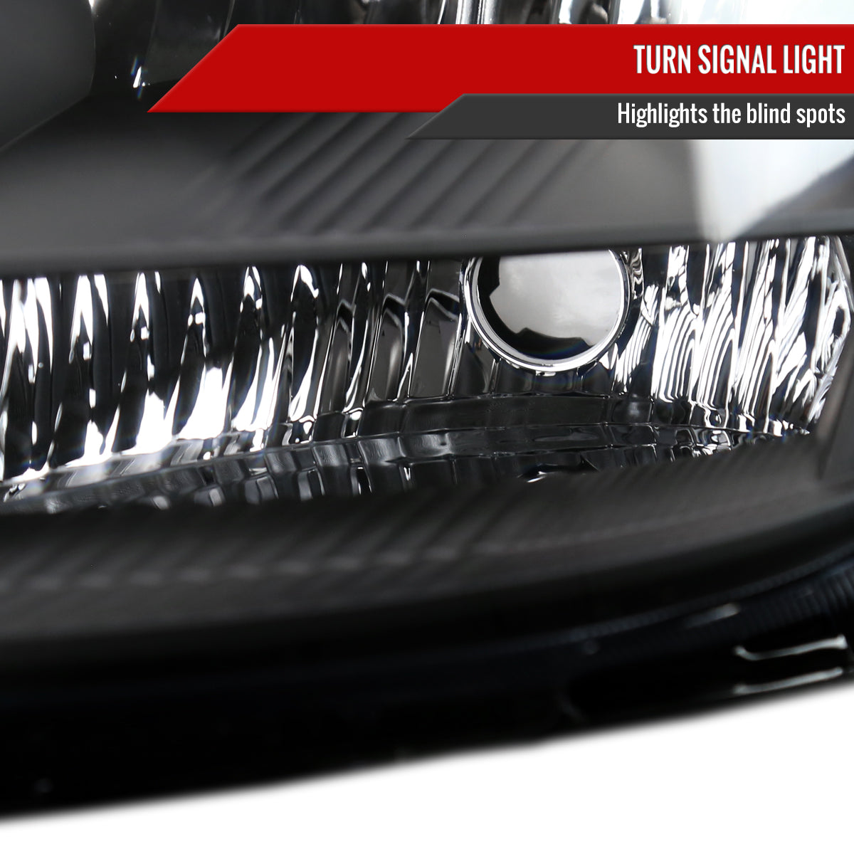 2004-2005 Toyota Sienna Factory Style Headlights w/ Amber Reflector (Matte Black Housing/Clear Lens)