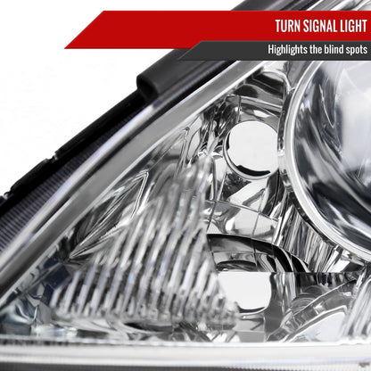 2006-2010 Toyota Sienna Factory Style Headlights w/ Amber Reflector (Chrome Housing/Clear Lens)