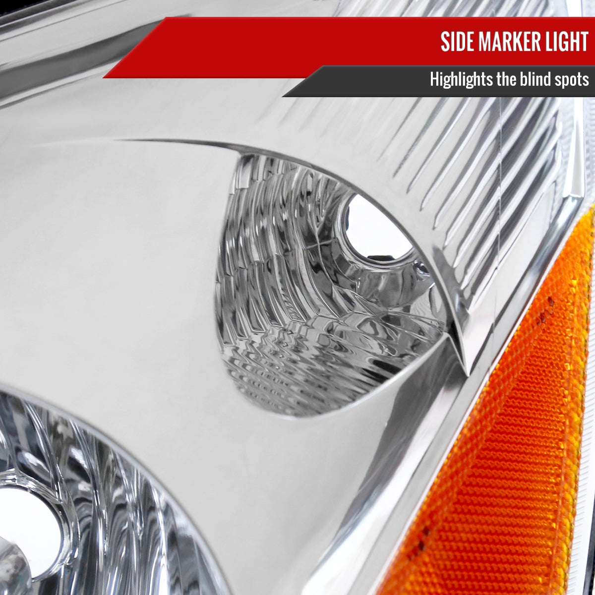 2006-2010 Toyota Sienna Factory Style Headlights w/ Amber Reflector (Chrome Housing/Clear Lens)