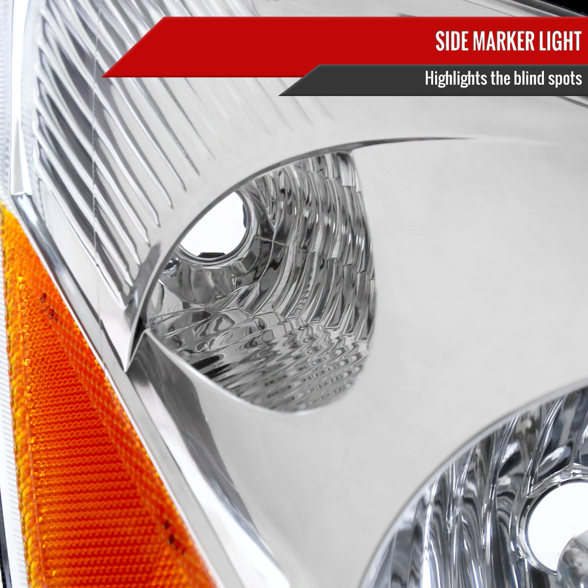 2006-2010 Toyota Sienna Factory Style Passenger/Right Headlight w/ Amber Reflector (Chrome Housing/Clear Lens)