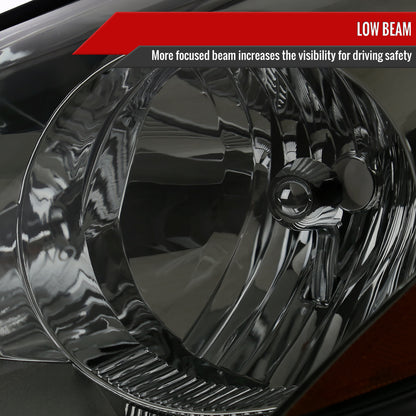 2006-2010 Toyota Sienna Factory Style Headlights w/ Amber Reflector (Chrome Housing/Smoked Lens)