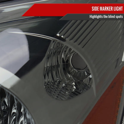 2006-2010 Toyota Sienna Factory Style Headlights w/ Amber Reflector (Chrome Housing/Smoked Lens)