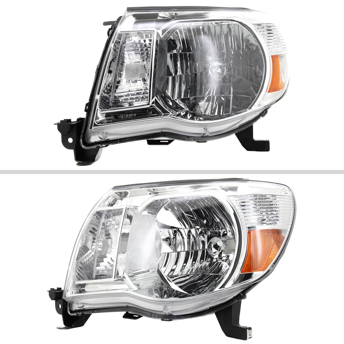 2005-2011 Toyota Tacoma Factory Style Headlights (Chrome Housing/Clear Lens)