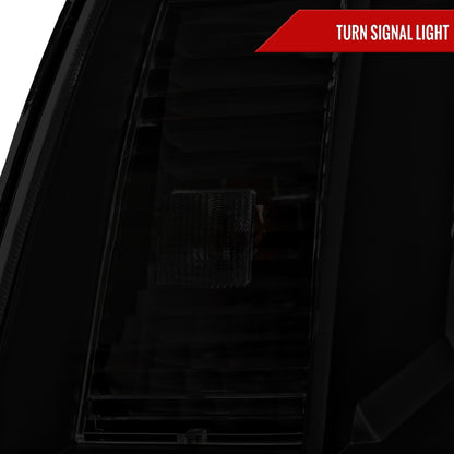 2005-2011 Toyota Tacoma LED Bar Factory Style Headlights (Matte Black Housing/Smoked Lens)