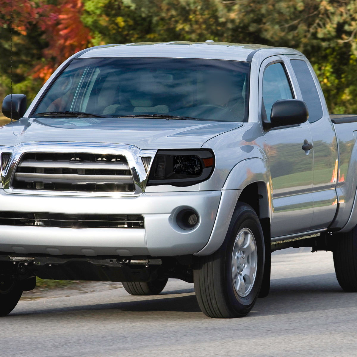 2005-2011 Toyota Tacoma LED Bar Factory Style Headlights (Matte Black Housing/Smoked Lens)