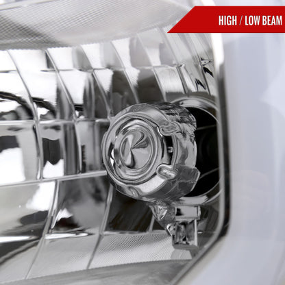 2012-2015 Toyota Tacoma LED Bar Factory Style Headlights with Amber Reflector (Chrome Housing/Clear Lens)