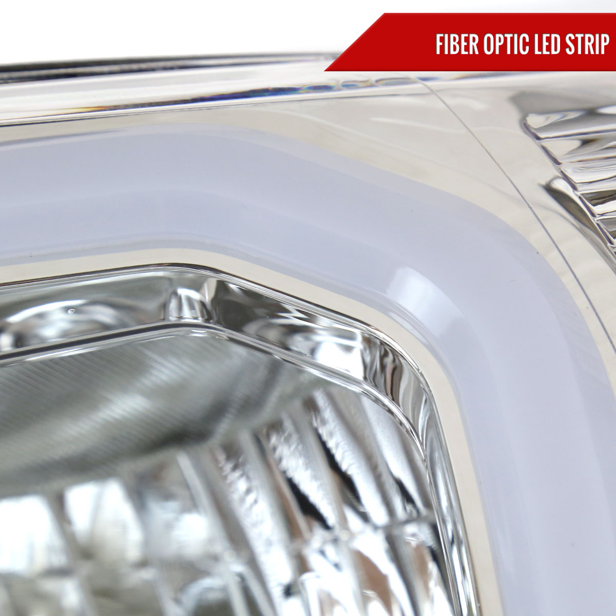 2012-2015 Toyota Tacoma LED Bar Factory Style Headlights with Amber Reflector (Chrome Housing/Clear Lens)