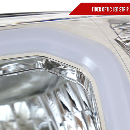 2012-2015 Toyota Tacoma LED Bar Factory Style Headlights with Amber Reflector (Chrome Housing/Clear Lens)