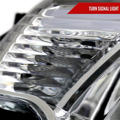 2012-2015 Toyota Tacoma LED Bar Factory Style Headlights with Amber Reflector (Chrome Housing/Clear Lens)