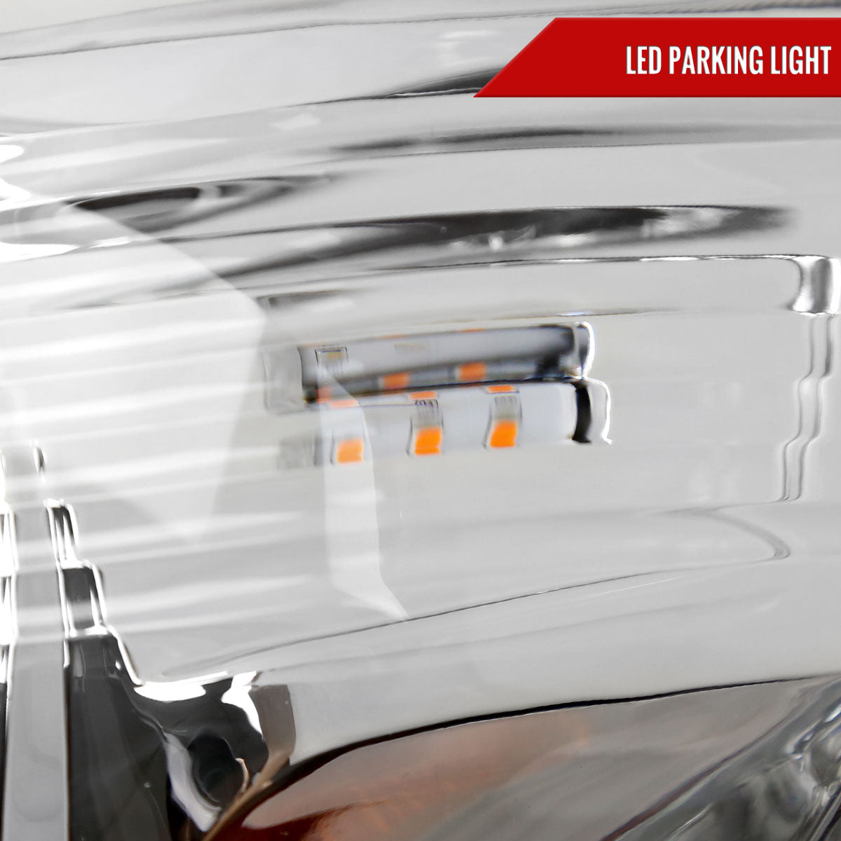 2012-2015 Toyota Tacoma LED Bar Factory Style Headlights with Amber Reflector (Chrome Housing/Clear Lens)