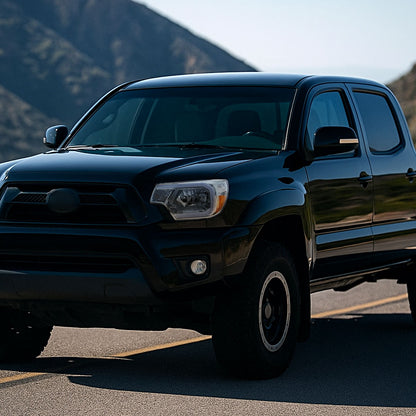 2012-2015 Toyota Tacoma LED Bar Factory Style Headlights with Amber Reflector (Chrome Housing/Clear Lens)
