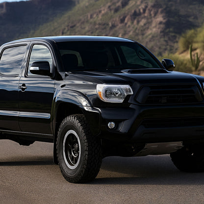 2012-2015 Toyota Tacoma LED Bar Factory Style Headlights with Amber Reflector (Chrome Housing/Clear Lens)