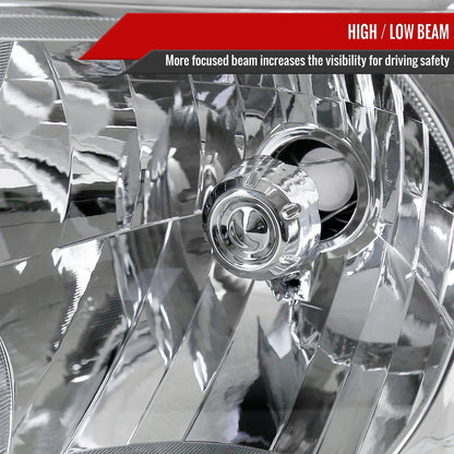 2012-2015 Toyota Tacoma Factory Style Headlights (Chrome Housing/Clear Lens)