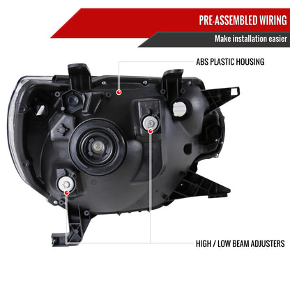 2012-2015 Toyota Tacoma Factory Style Headlights (Chrome Housing/Clear Lens)