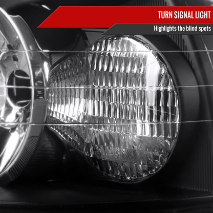 2005-2011 Lincoln Town Car Factory Style Headlights (Matte Black Housing/Clear Lens)