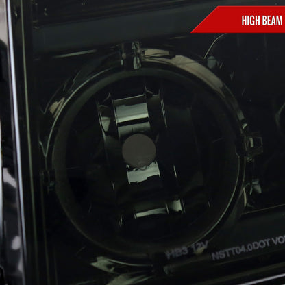 2004-2015 Nissan Titan / 2004-2007 Armada LED Bar Factory Headlights (Chrome Housing/Smoked Lens)