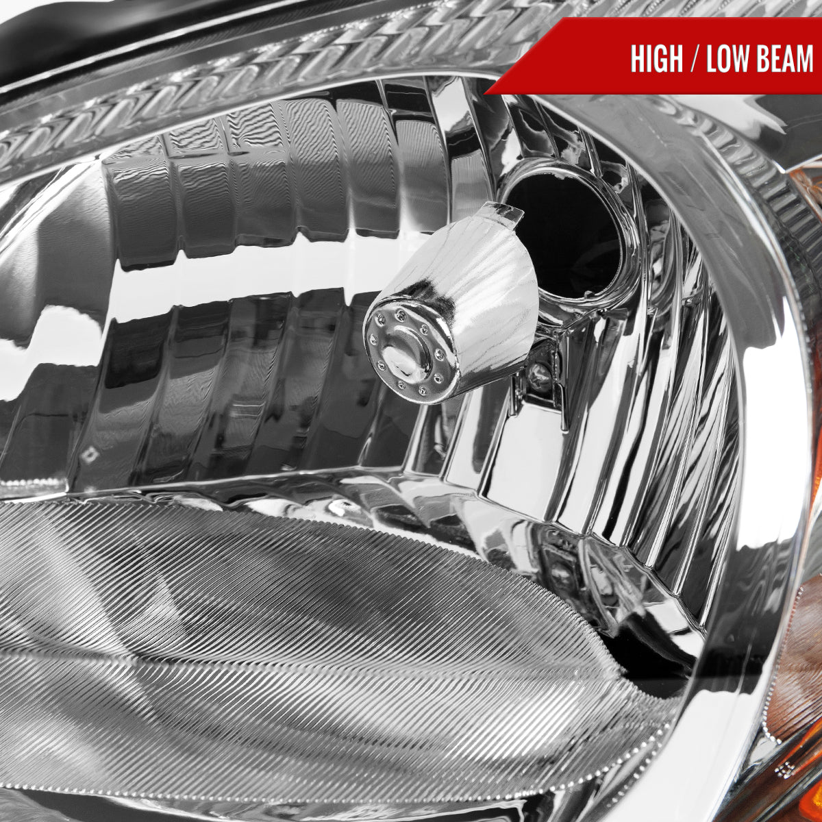 2000-2007 Ford Taurus Factory Style Headlights (Chrome Housing / Clear Lens)