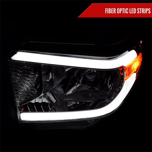 2014-2021 Toyota Tundra LED Bar Factory Style Headlights (Chrome Housing/Clear Lens)