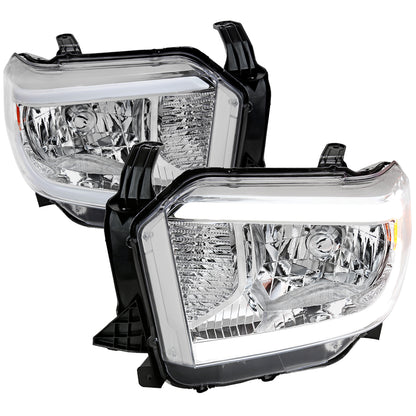 2014-2021 Toyota Tundra LED Bar Factory Style Headlights (Chrome Housing/Clear Lens)