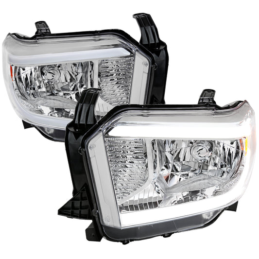 2014-2021 Toyota Tundra LED Bar Factory Style Headlights (Chrome Housing/Clear Lens)