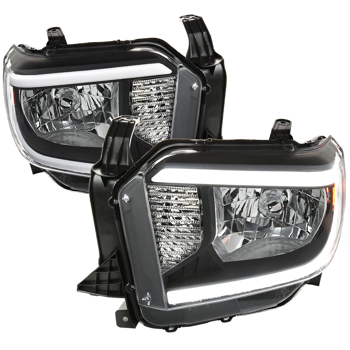 2014-2021 Toyota Tundra LED Bar Factory Style Headlights (Matte Black Housing/Clear Lens)