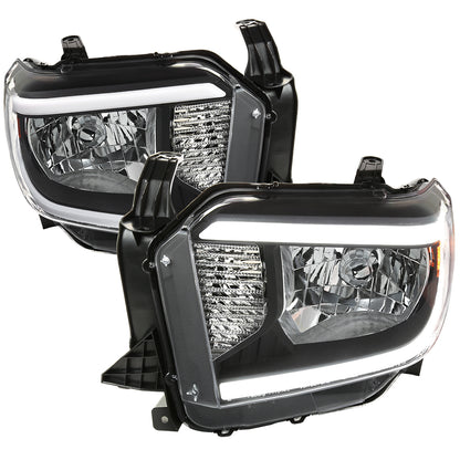 2014-2021 Toyota Tundra LED Bar Factory Style Headlights (Matte Black Housing/Clear Lens)
