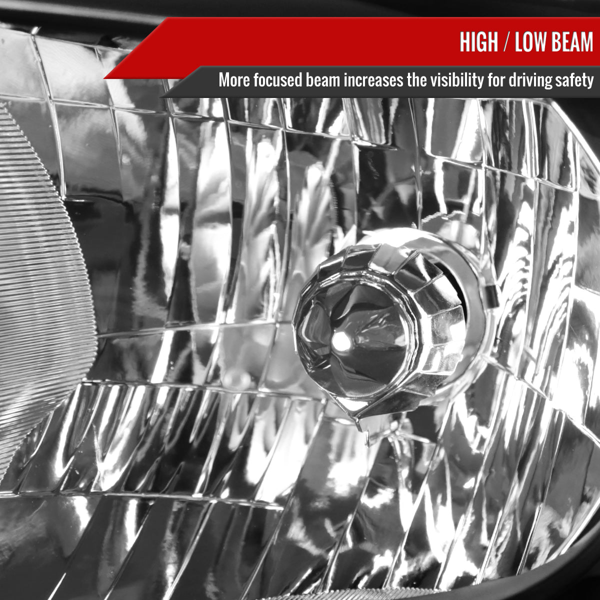 2014-2021 Toyota Tundra Factory Style Crystal Headlights w/ Amber Reflectors (Matte Black Housing/Clear Lens)