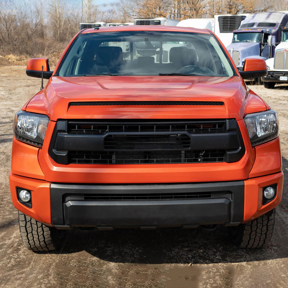 2014-2021 Toyota Tundra Factory Style Crystal Headlights w/ Amber Reflectors (Matte Black Housing/Clear Lens)